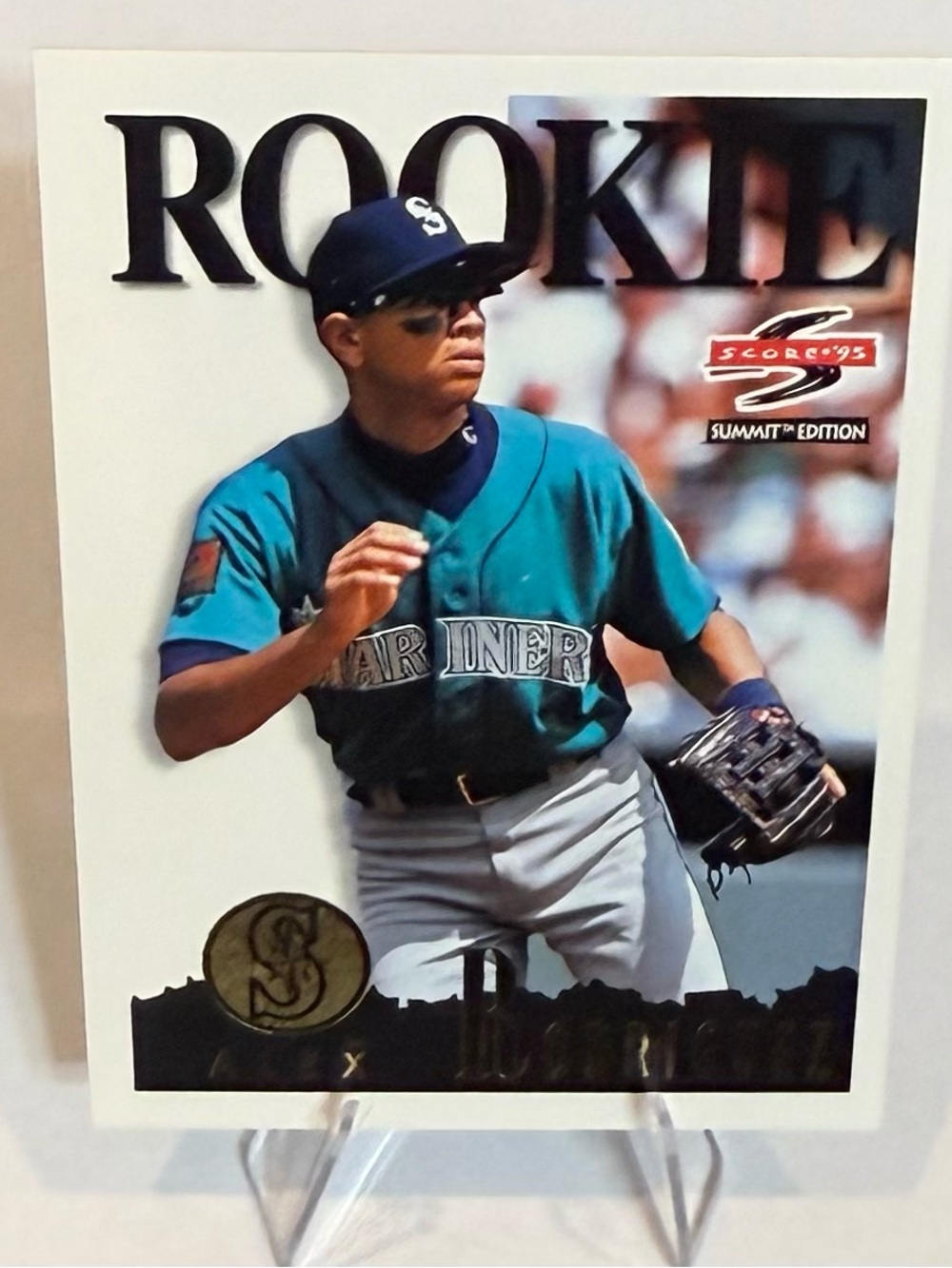 1995 Pinnacle Score Summit # 133 Rookie Alex Rodriguez  - Teal and Navy